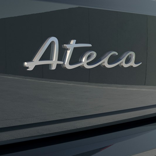 A detailed view of the SEAT Ateca rear badge